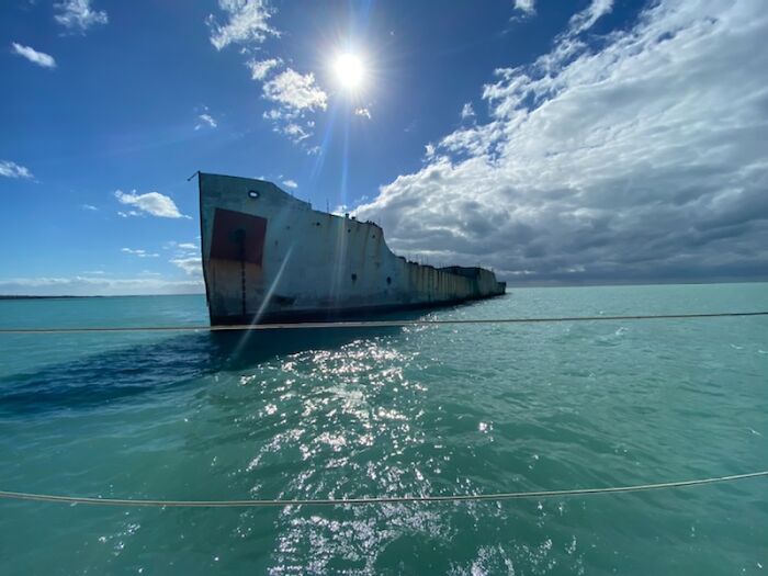Concrete Molasses Ship Off Of The Coast Of Cuba