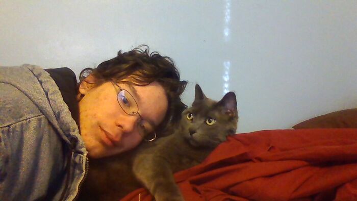 A Selfie I Took A Few Years Back With My Best Friend. I Love My Cats :)