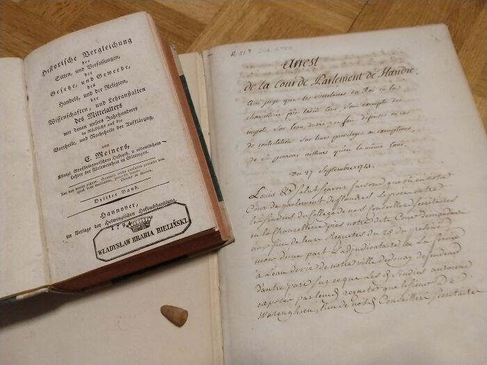 The Printed Book Is From 1794, The Handwritten Text - 1741