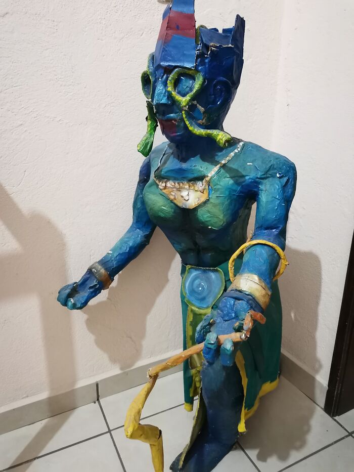 This Papier-Mâché Tlaloc Sculpture I Made As An School Project 11 Years Ago. My Parents Won't Let Me Throw It Away Or Made A New, They Just Like This One 😅