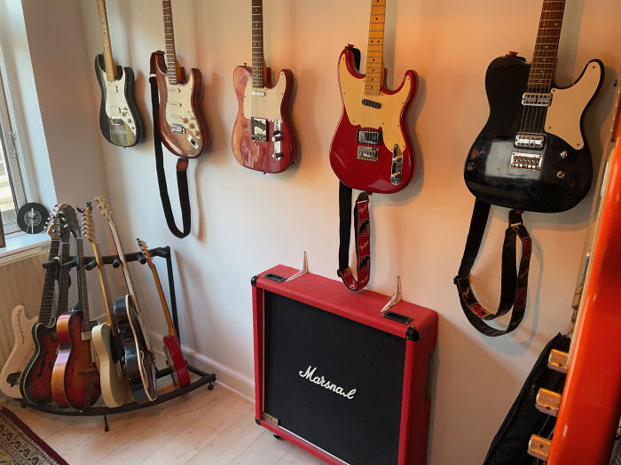 A Small Portion Of My (Too) Big Guitar Collection.