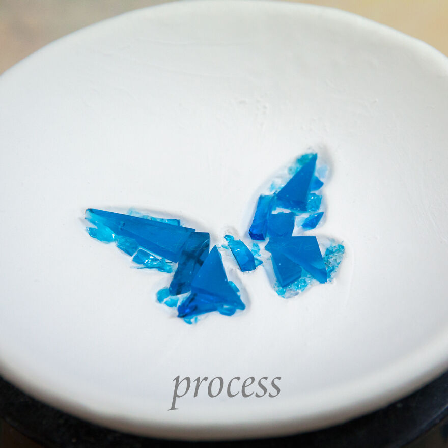 I Made Unique Design Ceramics Dishes With Molting Glass.