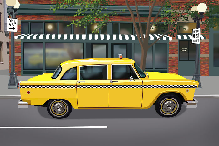 Yellow Taxicab In Seattle