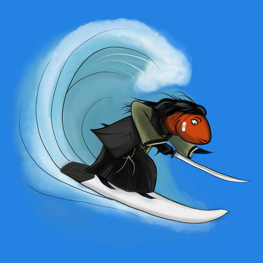 Surfing Samuraifish