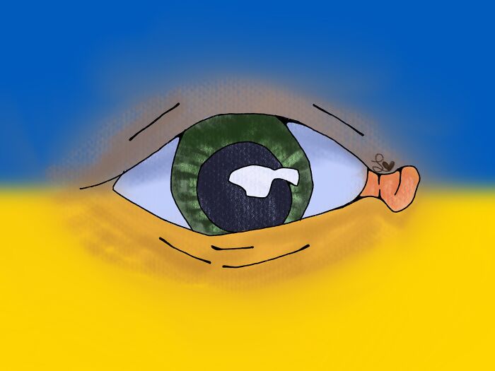 Idk I Did An Eye (Supposedly It’s Putin’s Watching Ukraine 🇺🇦 But I’m Not Good At Drawing Eyes, So Yeah…)