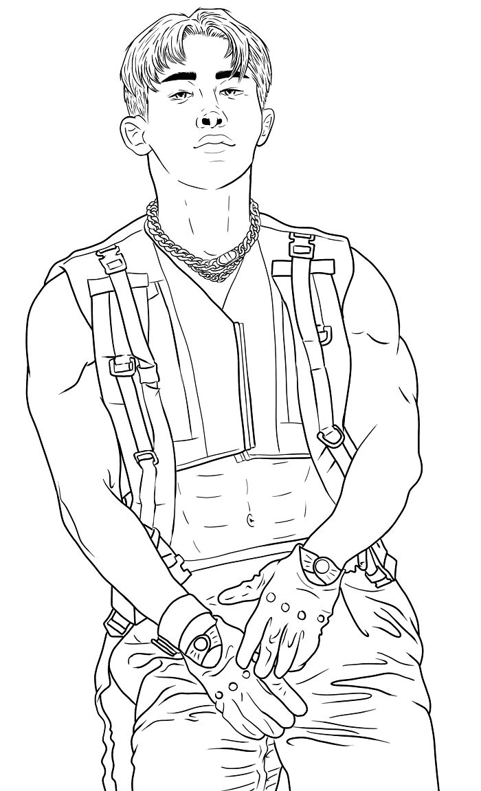 Line-Art Of Wonho (Lee Ho-Seok), Former Monsta X Member