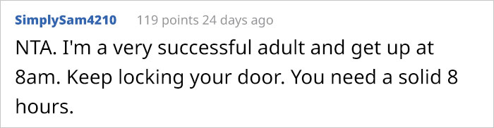 Teenager Asks “AITA For Locking My Door At Night” To Avoid Being Woken Up At 4:30 AM By Their Mom Teenager Asks “AITA For Locking My Door At Night” To Avoid Being Woken Up At 4:30 AM By Their Mom