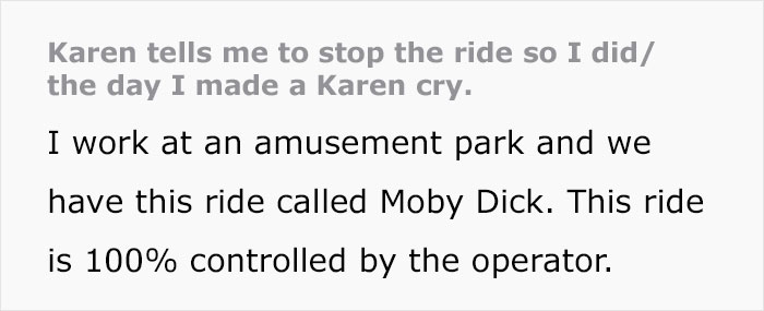 "The Day I Made A Karen Cry": Amusement Park Ride Operator Enacts Justice On Rude Karen