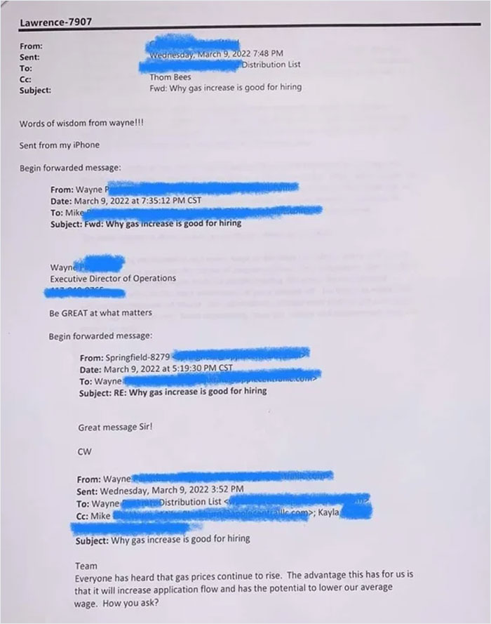 Someone Leaks An Email Where An Applebee’s Executive Is Explaining How They Can Lower Wages Thanks To Rising Gas Prices Someone Leaks An Email Where An Applebee’s Executive Is Explaining How They Can Lower Wages Thanks To Rising Gas Prices
