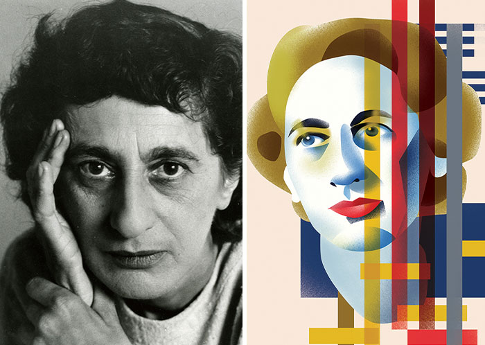 Bauhaus Women: To Celebrate The 8th Of March, I Created 16 Illustrations Dedicated To Significant Women In History