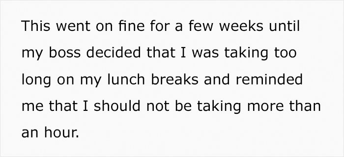 Boss Demands Employee Complies With Lunch Break Rule, Ends Up Making Them Way Less Efficient