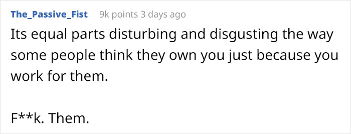 Management Tells Off This Employee For Using Their Days Off Not For Work, They Quit On The Spot Management Tells Off This Employee For Using Their Days Off Not For Work, They Quit On The Spot