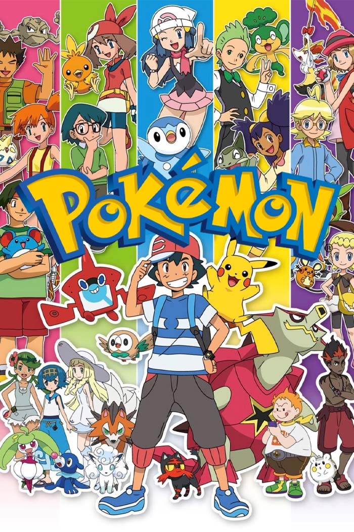 Poster for Pokemon featuring character Ash, Pikachu
