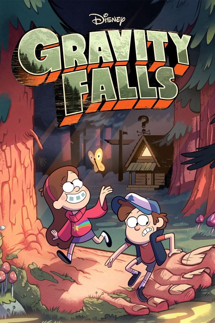 Poster for Gravity Falls featuring characters Dipper and Mabel