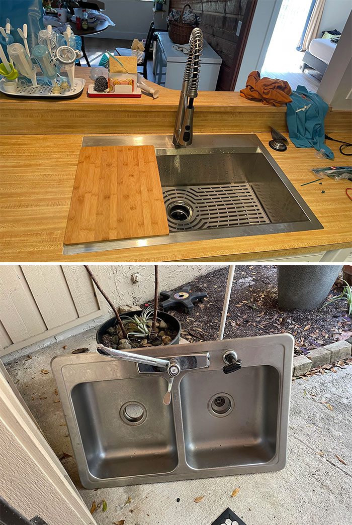 This Sink Was $758 New, Plumber Wanted $650 To Replace The Old Sink. I Got The Sink Scratch And Dent For $125 And Did The Work My Self ($11 In Parts)