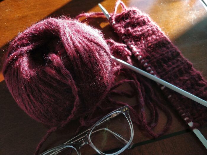 My Idea Of Frugal Living Is Knitting Myself A Scarf For The Coming Fall/Winter. While Watching The Sunset
