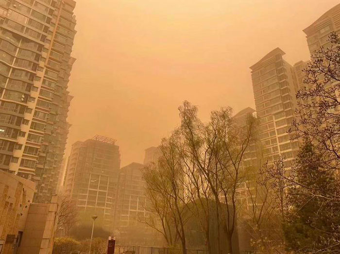 Sandstorm In Beijing From Gobi Desert