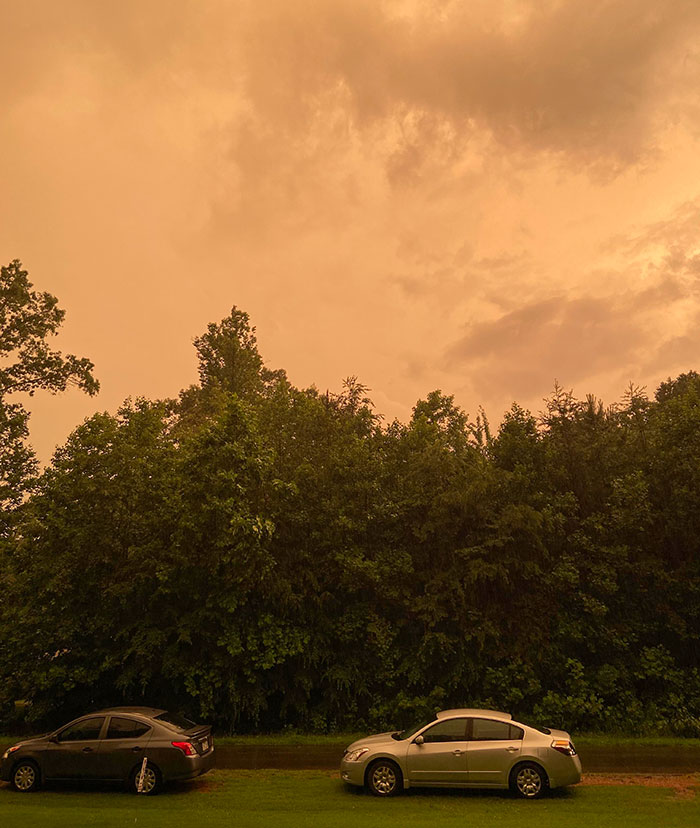 The Sky Is Yellow Today During A Severe Storm