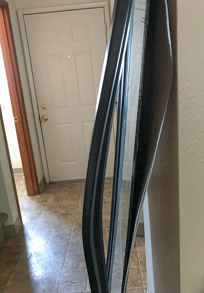 Due To The Heatwave In The Pacific Northwest, Our Mirror’s Frame Melted. Left In A Car Under A Towel