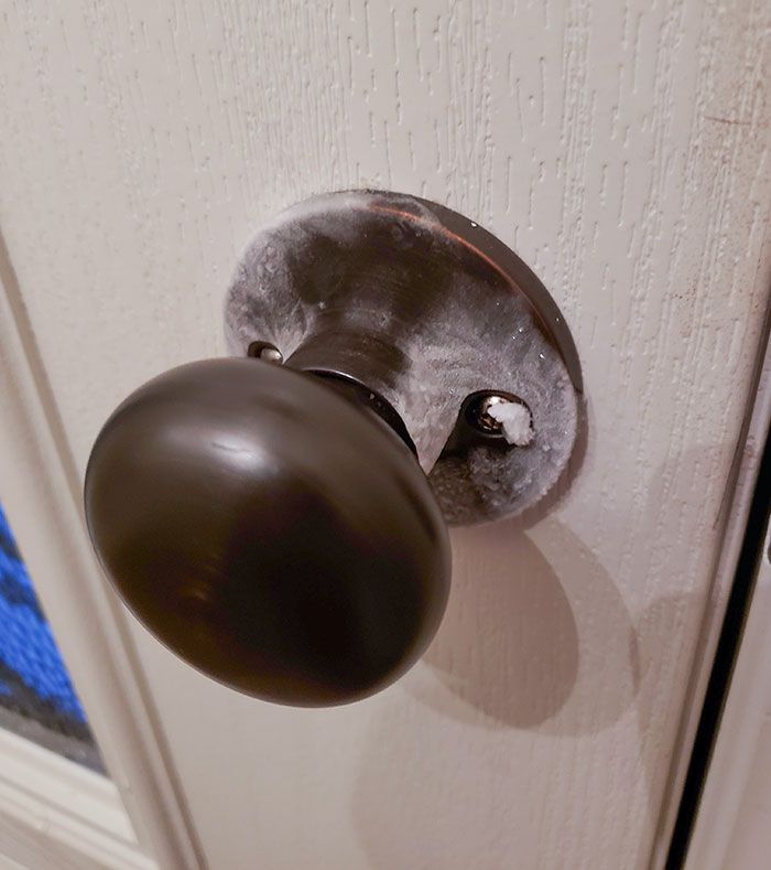 So Cold Outside My Doorknob Frosted