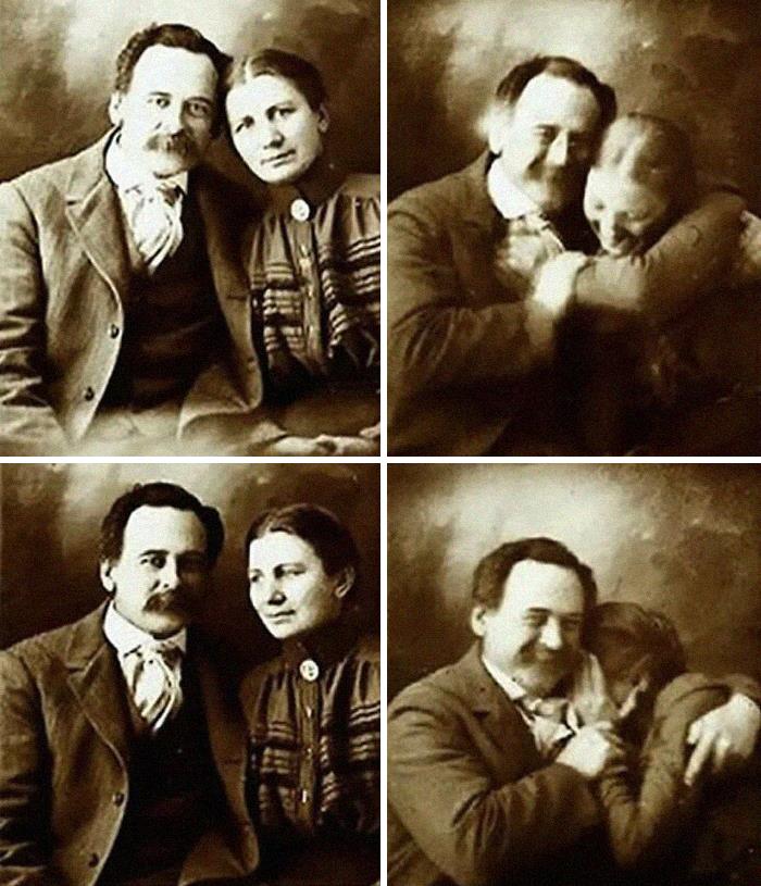 A Victorian Couple Try Not To Laugh While Getting Their Portraits Done // 1890