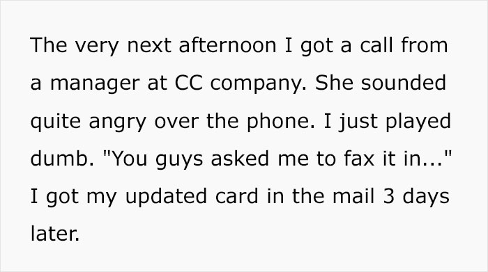 "Got My Card In The Mail 3 Days Later": After Almost Two Months Of Back And Forth With The Company, This Person Gets What They Want After Spamming Their Fax Machine "Got My Card In The Mail 3 Days Later": After Almost Two Months Of Back And Forth With The Company, This Person Gets What They Want After Spamming Their Fax Machine