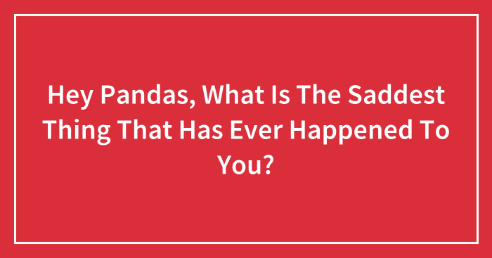 Hey Pandas, What Is The Saddest Thing That Has Ever Happened To You? (Closed)