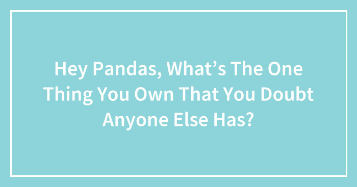 Hey Pandas, What’s The One Thing You Own That You Doubt Anyone Else Has? (Closed)