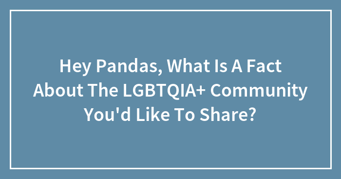 Hey Pandas, What Is A Fact About The LGBTQIA+ Community You’d Like To Share? (Closed)