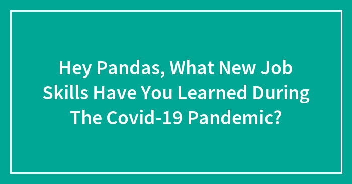 Hey Pandas, What New Job Skills Have You Learned During The Covid-19 Pandemic? (Closed)