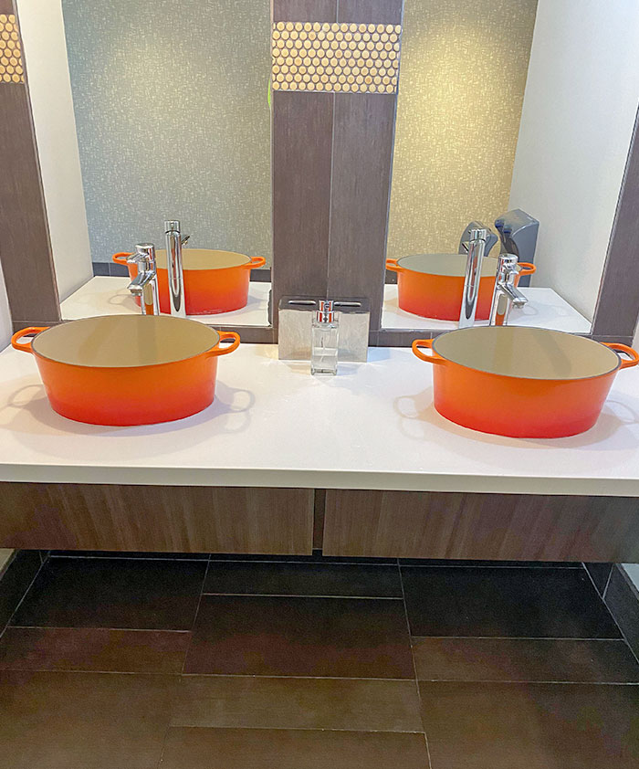 The Sinks Inside The Le Creuset Headquarters Are Dutch Ovens