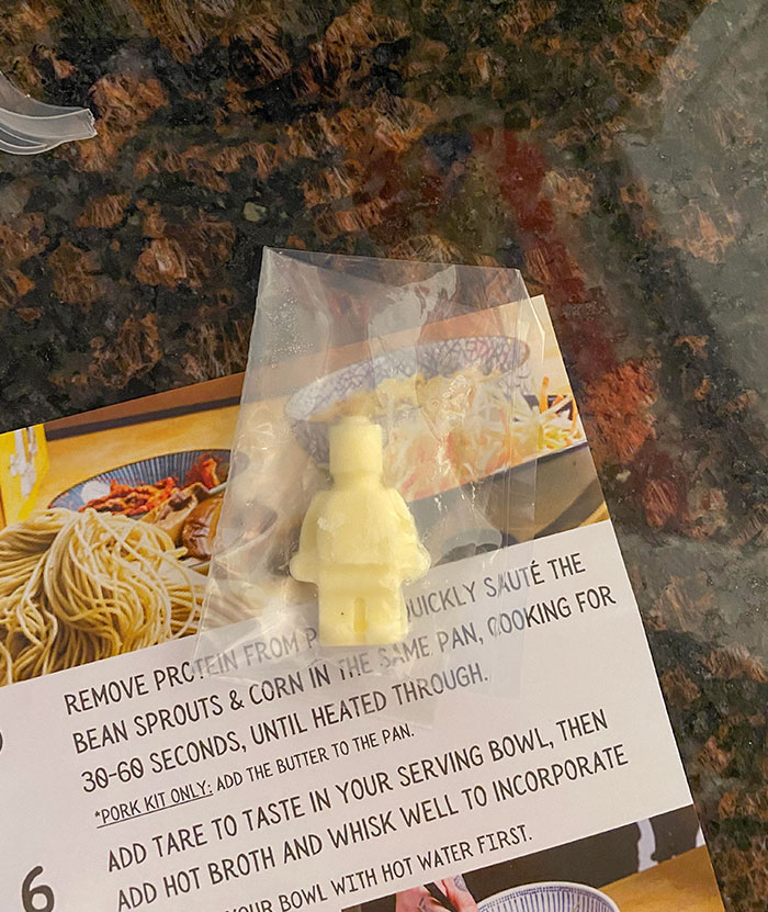 Our Ramen Kit Came With A LEGO Man Butter