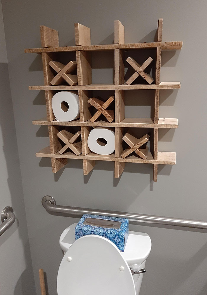 This Tic-Tac-Toe Toilet Paper Holder