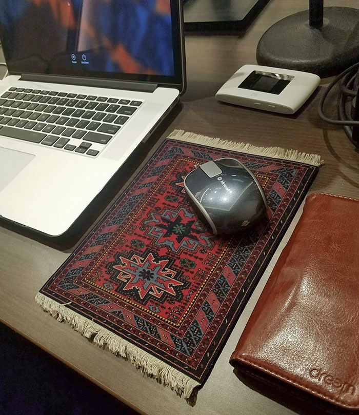 My Boss' Mousepad Shaped Like A Tiny Rug