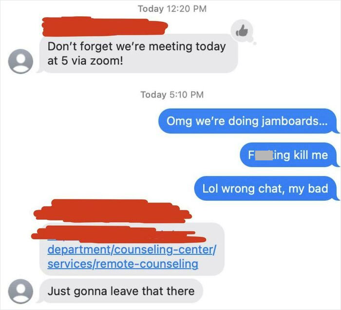 I Thought I Was Texting My Girlfriend. Instead I Texted My Class Group Chat