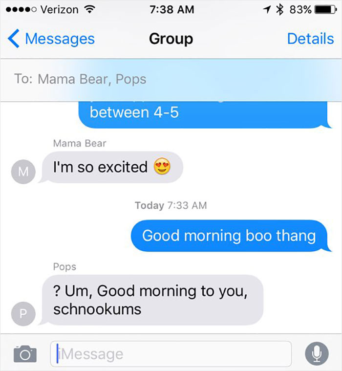 That Awkward Moment When You Mean To Text Your GF But Accidentally Text Your Parents In Group Chat....