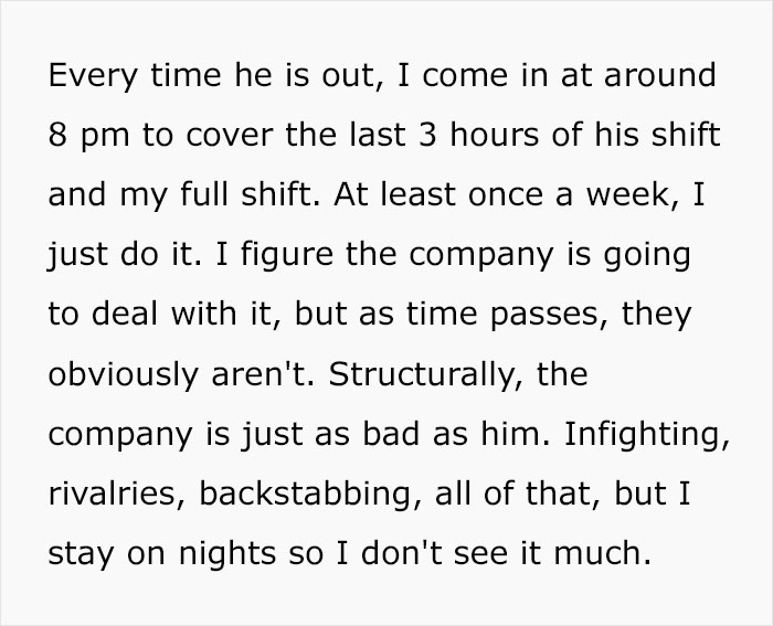 Employee Maliciously Complies To Work Only His 8 1/2 Hours, Makes The Company Lose $85k Per Year Employee Maliciously Complies To Work Only His 8 1/2 Hours, Makes The Company Lose $85k Per Year