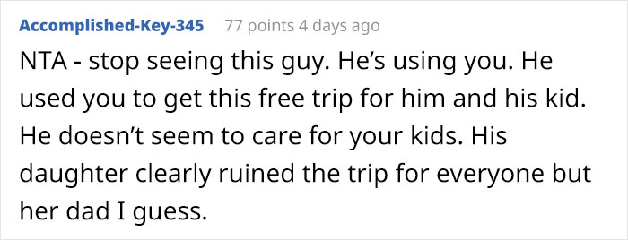 Woman Takes Her Boyfriend And His Daughter With Her On A Trip, Their Entitled Behavior Ruins Everything