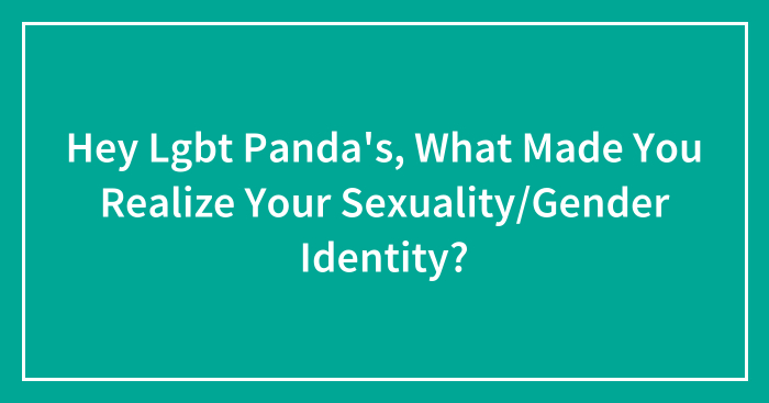 Hey Lgbt Panda’s, What Made You Realize Your Sexuality/Gender Identity?