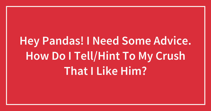 Hey Pandas! I Need Some Advice. How Do I Tell/Hint To My Crush That I Like Him? (Closed)