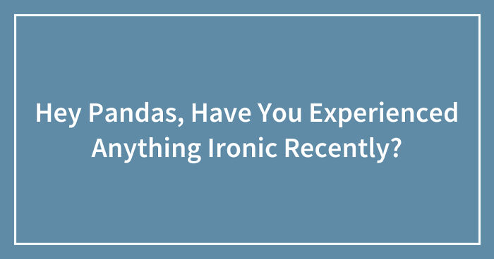 Hey Pandas, Have You Experienced Anything Ironic Recently? (Closed)