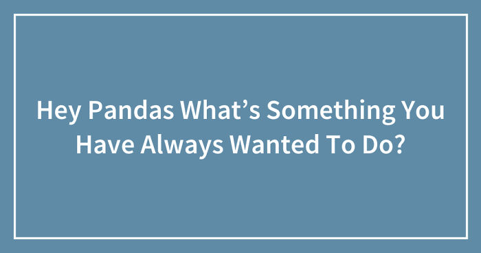Hey Pandas What’s Something You Have Always Wanted To Do? (Closed)