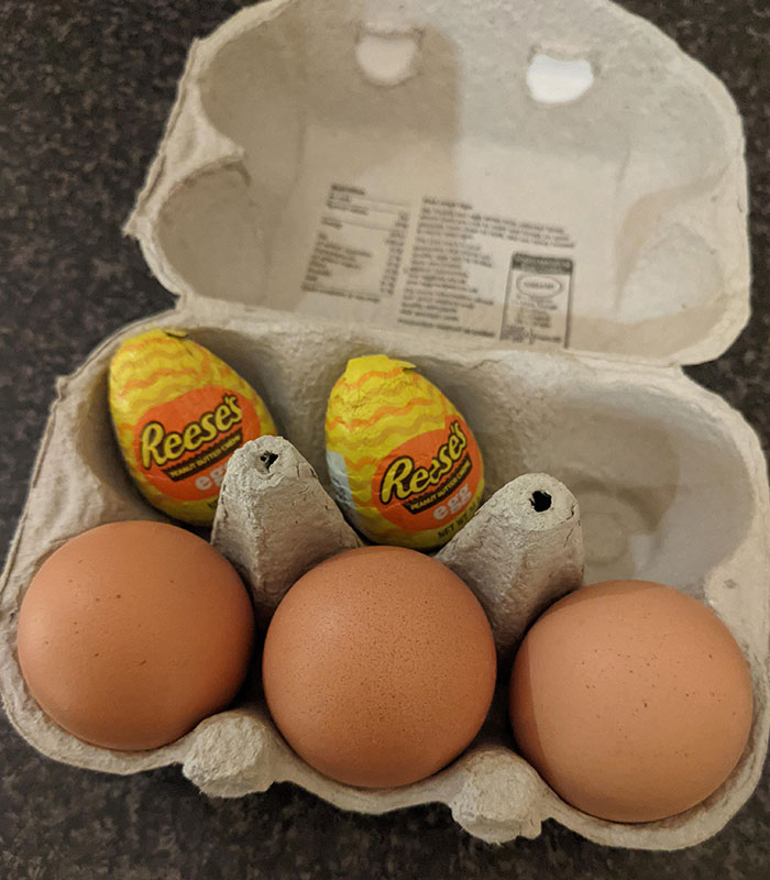 Found The Perfect Spot To Hide These From My Egg-Hating, Reese's-Loving Boyfriend