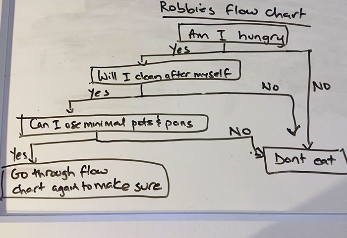 My Wife Made Me A Passive-Aggressive Flow Chart To Use Every Time I Get Hungry