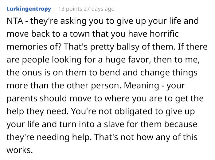 Gay Man Tells His Elderly Parents That He Won't Move Back Because Of The "Bad Memories Of Growing Up" There, Family Drama Ensues Gay Man Tells His Elderly Parents That He Won't Move Back Because Of The "Bad Memories Of Growing Up" There, Family Drama Ensues