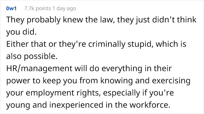 Management Bites Their Tongue When They Realize Employee Knows It's Illegal To Have A Policy Against Discussing Wages Management Bites Their Tongue When They Realize Employee Knows It's Illegal To Have A Policy Against Discussing Wages
