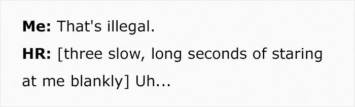 Management Bites Their Tongue When They Realize Employee Knows It's Illegal To Have A Policy Against Discussing Wages Management Bites Their Tongue When They Realize Employee Knows It's Illegal To Have A Policy Against Discussing Wages