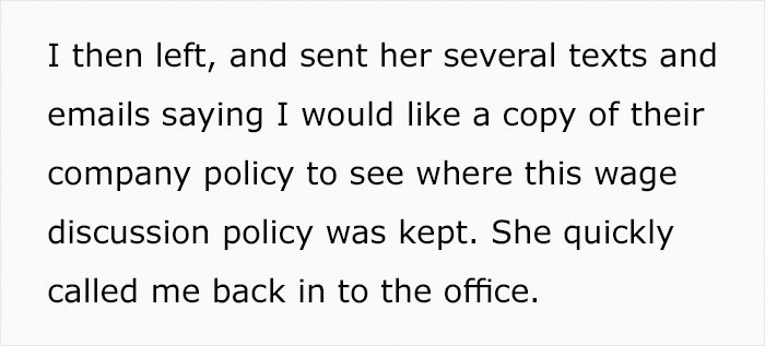 Management Bites Their Tongue When They Realize Employee Knows It's Illegal To Have A Policy Against Discussing Wages Management Bites Their Tongue When They Realize Employee Knows It's Illegal To Have A Policy Against Discussing Wages