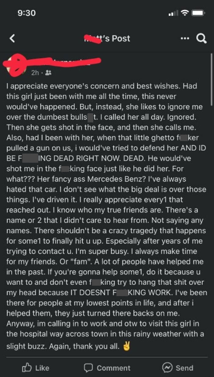 Was Told This Fits Here, Sisters Friend Was Carjacked And Shot In The Face (She Is In Stable Condition), This Dude Who Was Trying To Get With Her But Apparently She Wasn't Interested In Posted This