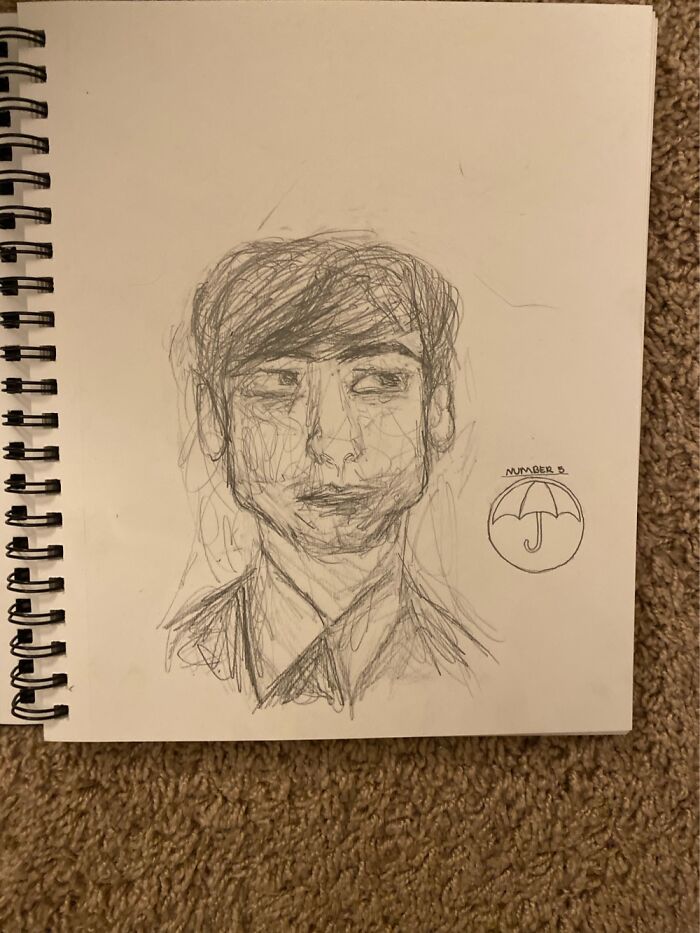 My Drawing Of Five Hargreeves I Wish I Could Do Faces In Any Other Style Besides Scribble Art